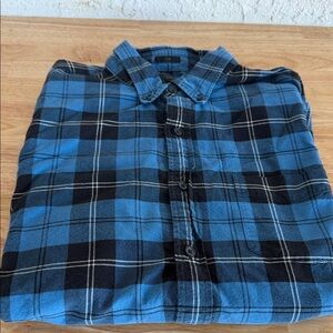 Blue and Black Plaid Men's Shirt